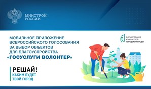 Мобильное приложение Всероссийского голосования за выбор объектов для благоустройства «Госуслуги Волонтер»